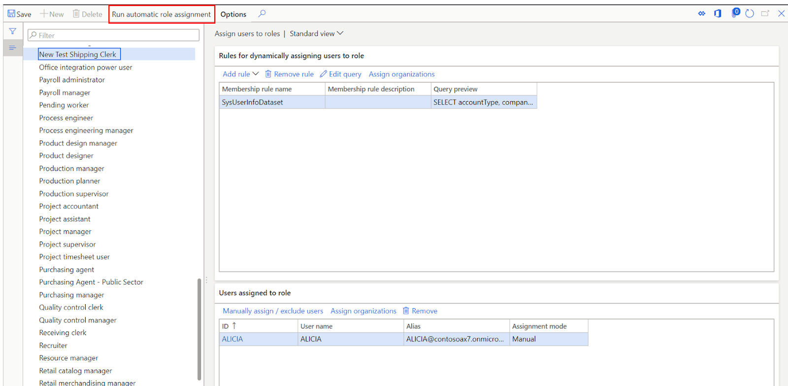 security role assignment references an invalid security role