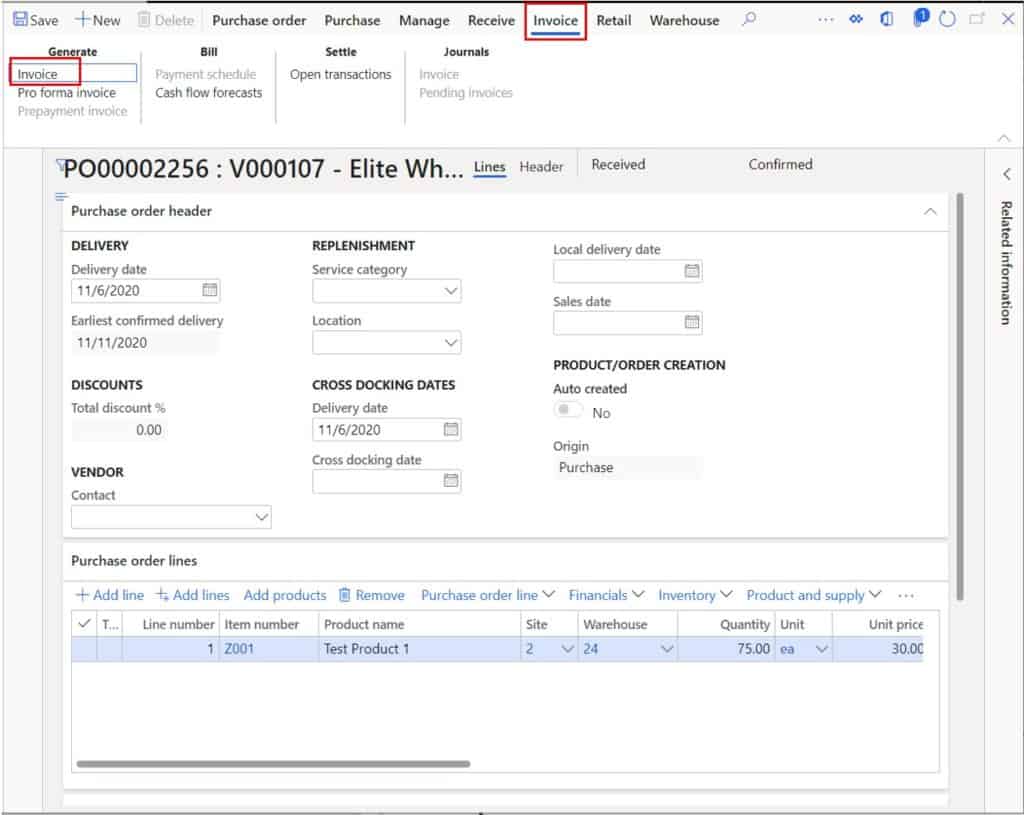 How To Process A Purchase Order D365 Finance And Operations Dynamics Tips 8110