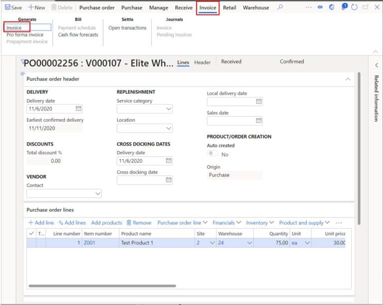 How To Process a Purchase Order: D365 Finance and Operations – Dynamics ...