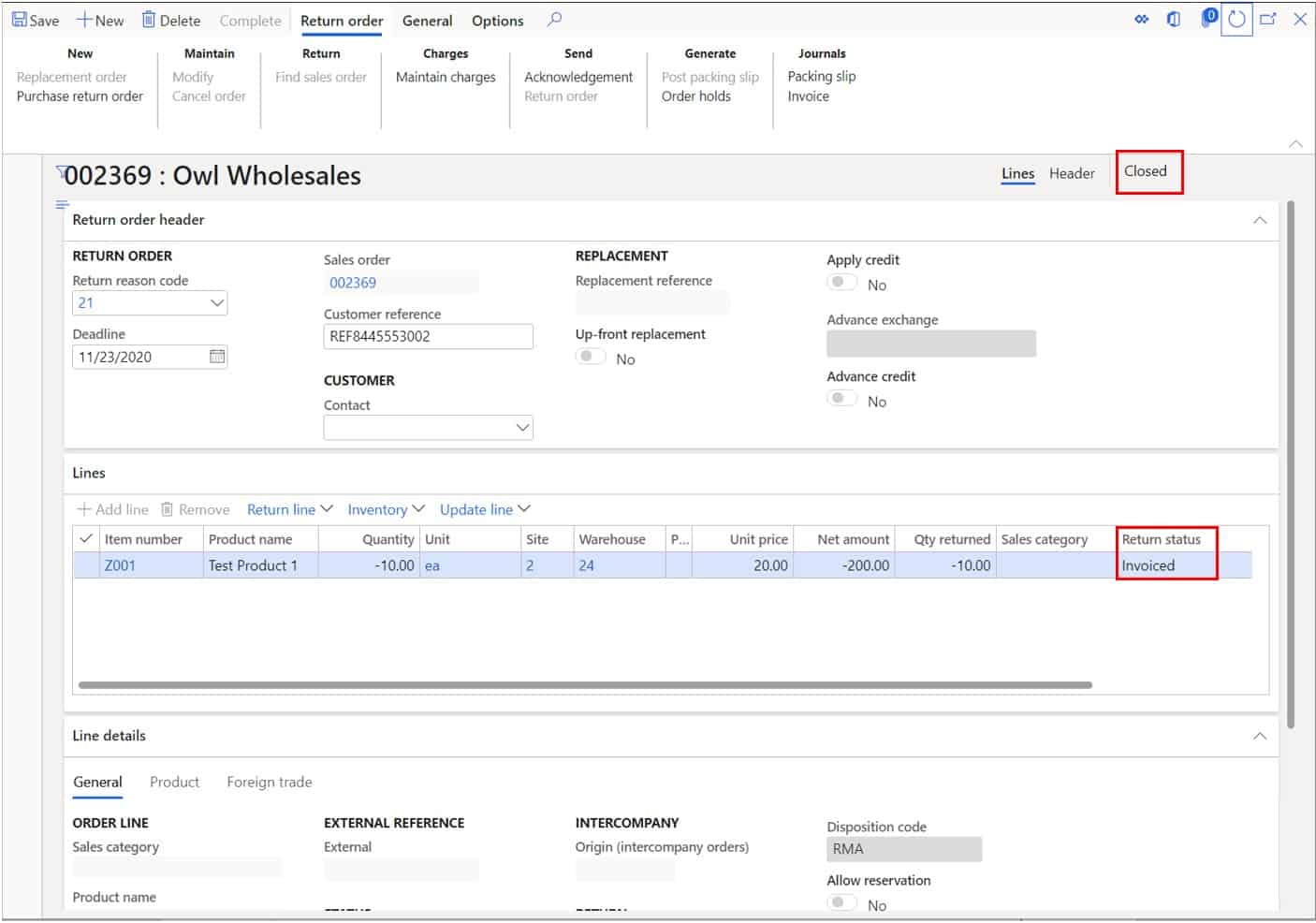Process a Return Order: D365 Finance and Operations – Dynamics Tips