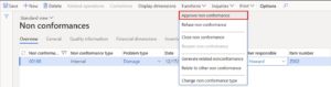 Process a Non Conformance: D365 Finance and Operations – Dynamics Tips