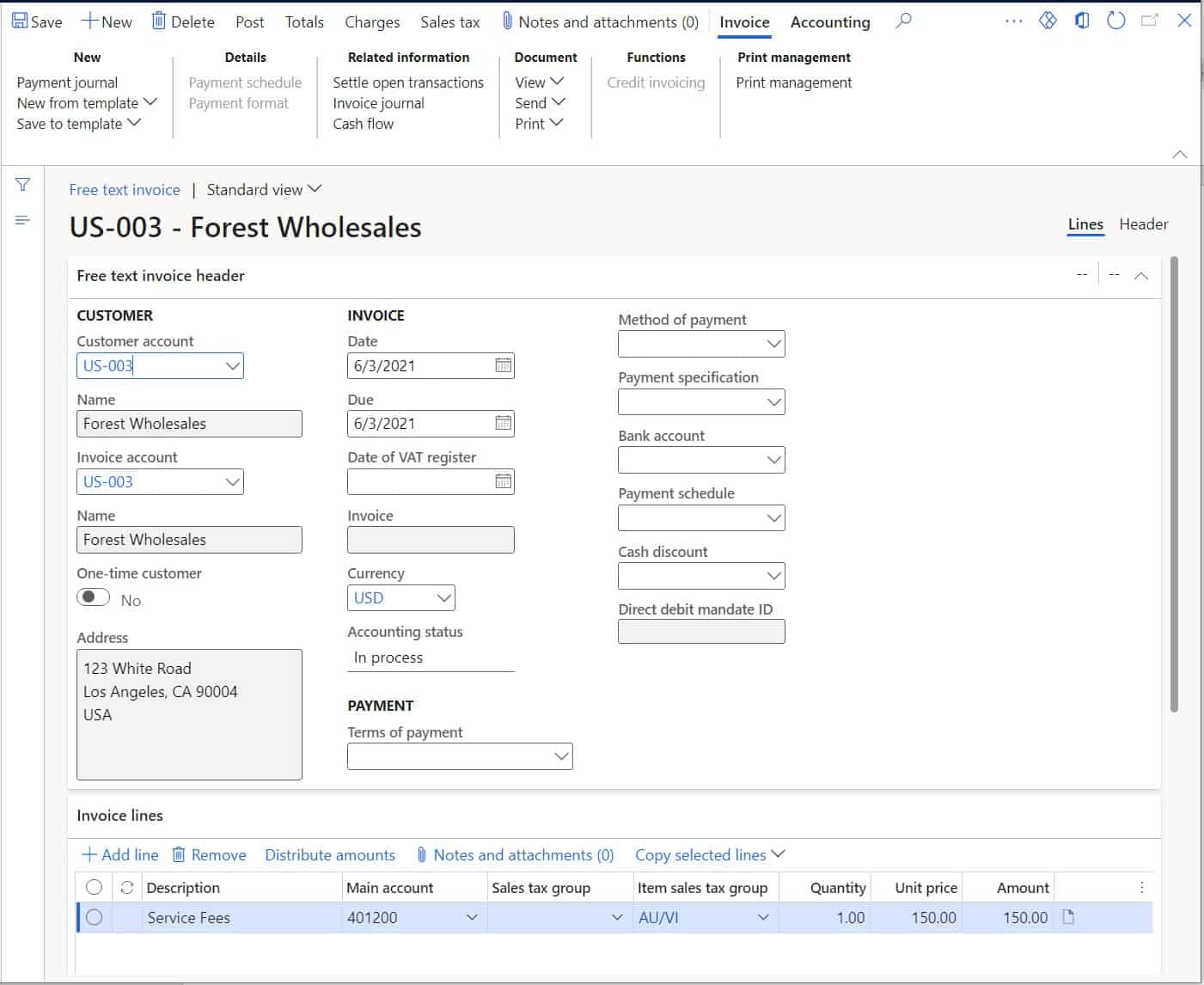 Process a Free Text Invoice: Dynamics 365 Finance and Operations ...