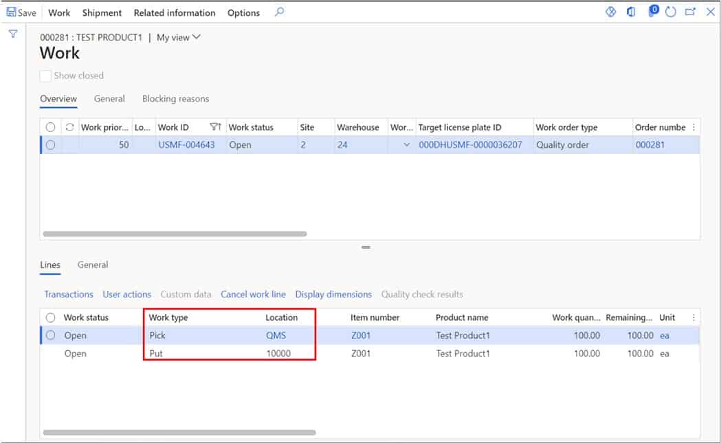 Process Quality Orders with WMS: D365 Finance and Operations – Dynamics ...