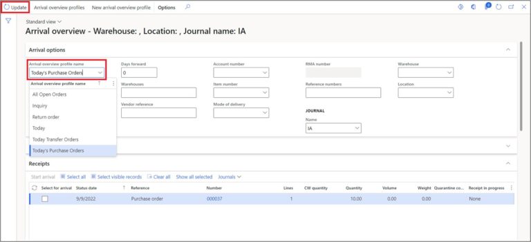 Arrival Overview: D365 Finance and Operations – Dynamics Tips