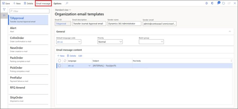 Email Templates: Dynamics 365 Finance and Operations – Dynamics Tips